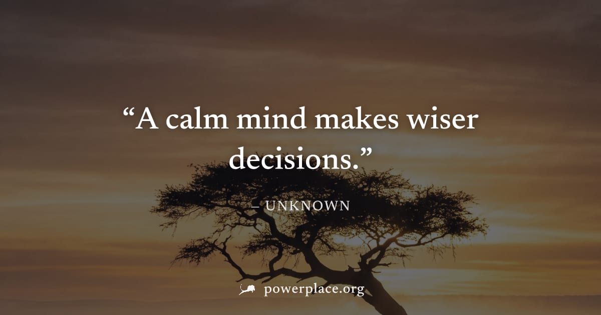 "A calm mind makes wiser decisions." — Unknown
