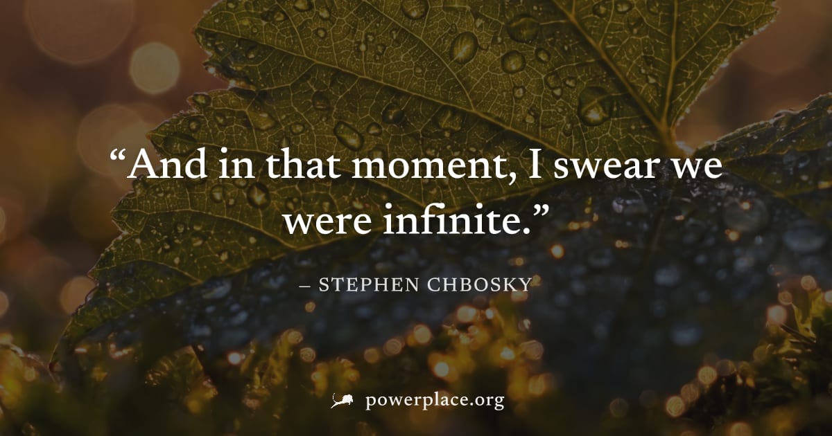 "And in that moment, I swear we were infinite." — Stephen Chbosky