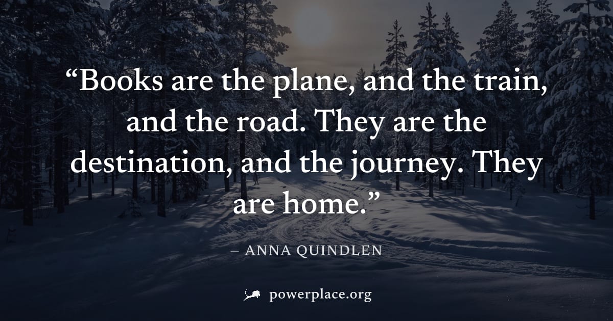 "Books are the plane, and the train, and the road. They are the destination, and the journey. They are home." — Anna Quindlen