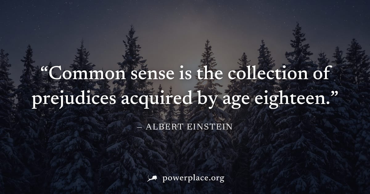 "Common sense is the collection of prejudices acquired by age eighteen." — Albert Einstein