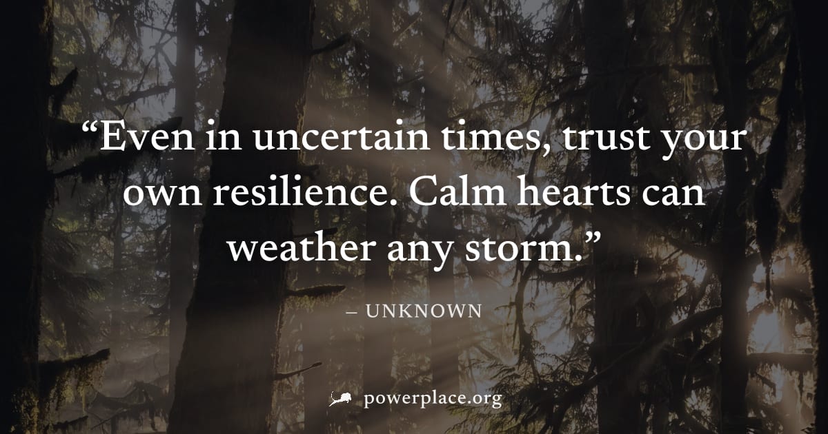 "Even in uncertain times, trust your own resilience. Calm hearts can weather any storm." — Unknown