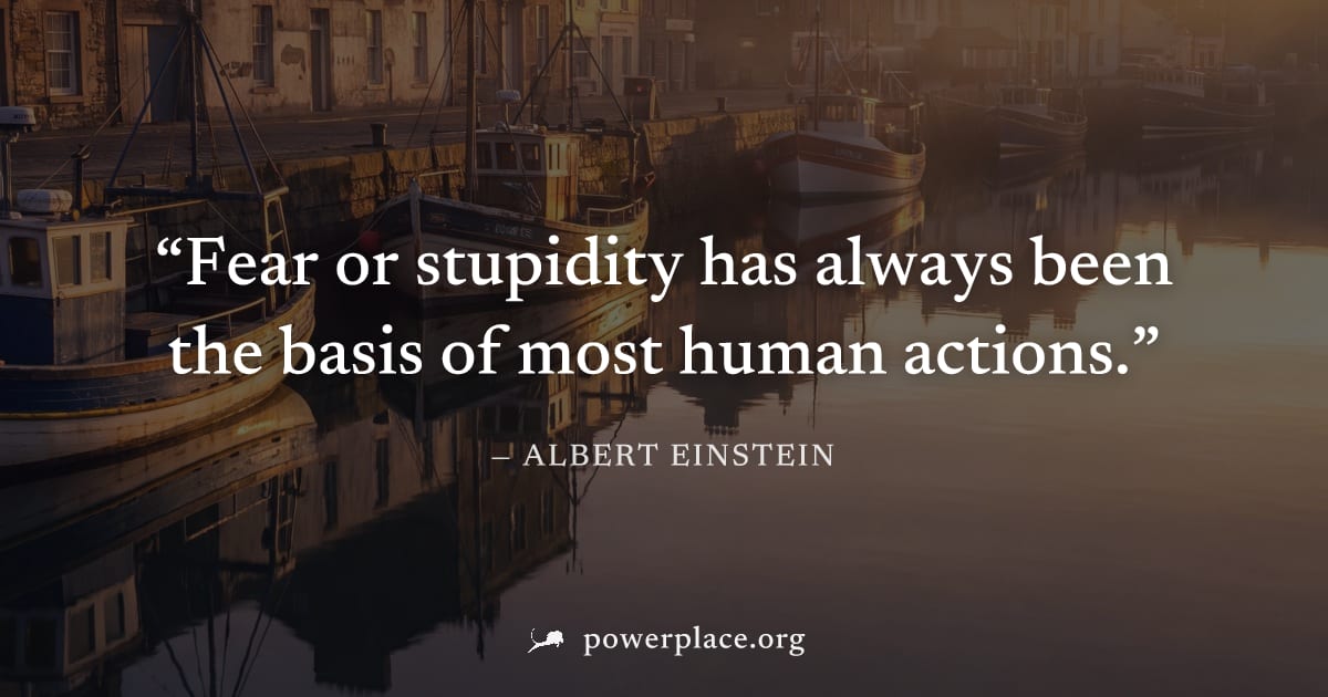 "Fear or stupidity has always been the basis of most human actions." — Albert Einstein