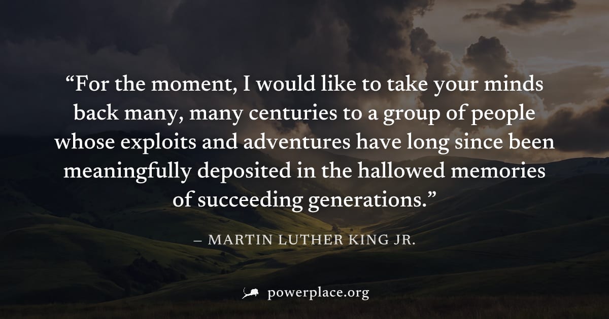 "For the moment, I would like to take your minds back many, many centuries to a group of people whose exploits and adventures have long since been meaningfully deposited in the hallowed memories of su
