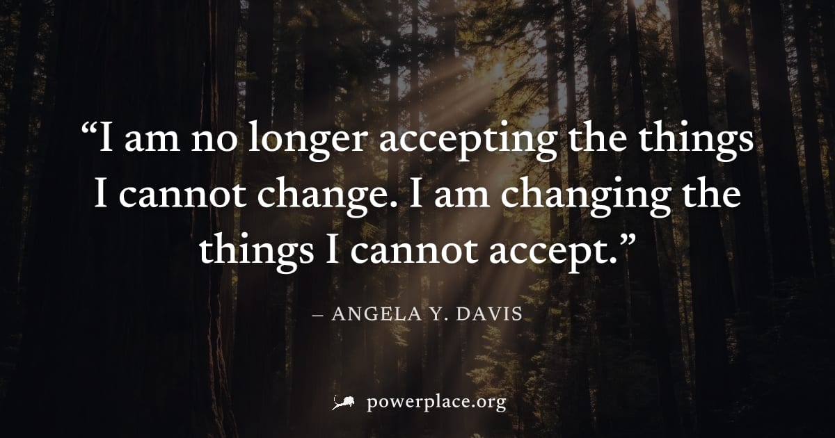 "I am no longer accepting the things I cannot change. I am changing the things I cannot accept." — Angela Y. Davis