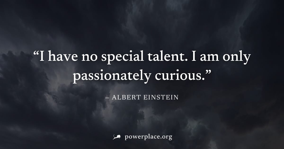 "I have no special talent. I am only passionately curious." — Albert Einstein
