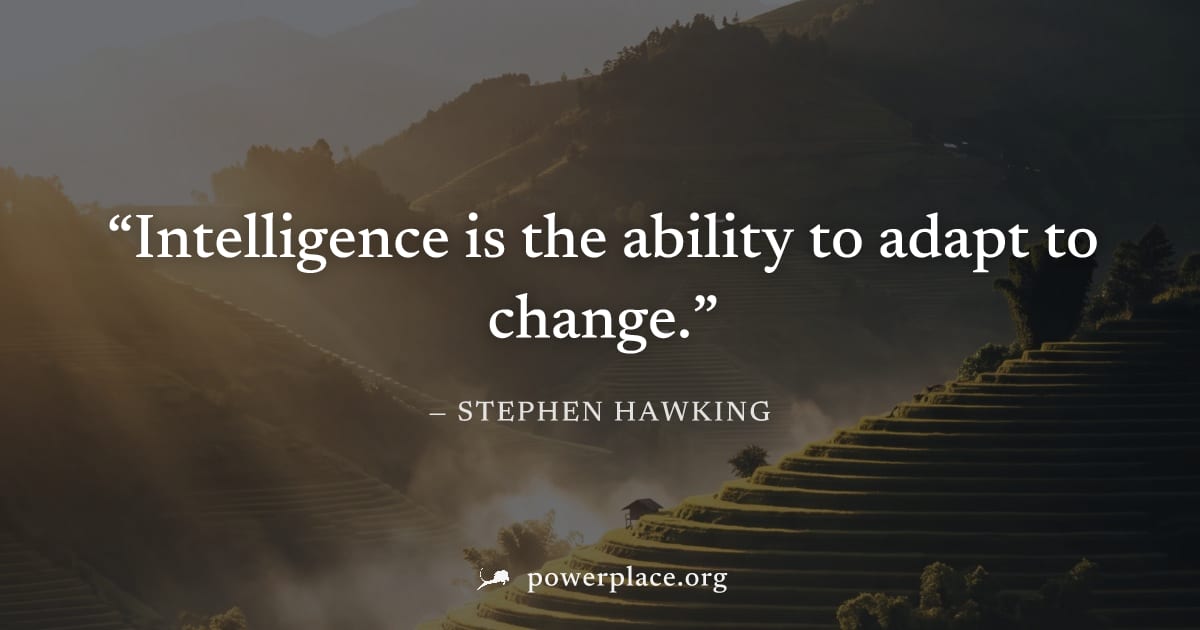 "Intelligence is the ability to adapt to change." — Stephen Hawking