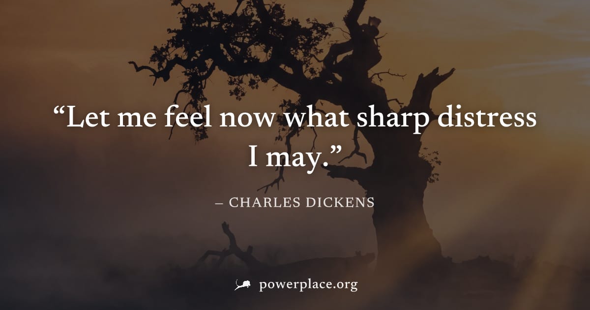"Let me feel now what sharp distress I may." — Charles Dickens