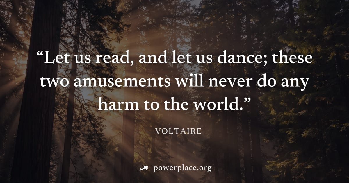"Let us read, and let us dance; these two amusements will never do any harm to the world." — Voltaire