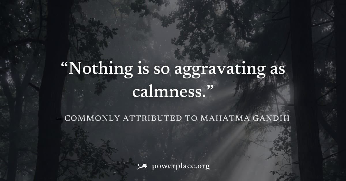 "Nothing is so aggravating as calmness." — Commonly attributed to Mahatma Gandhi