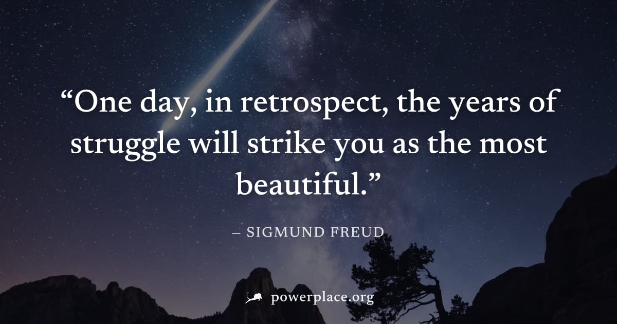 "One day, in retrospect, the years of struggle will strike you as the most beautiful." — Sigmund Freud