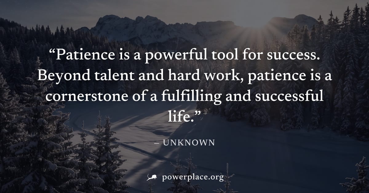 "Patience is a powerful tool for success. Beyond talent and hard work, patience is a cornerstone of a fulfilling and successful life." — Unknown