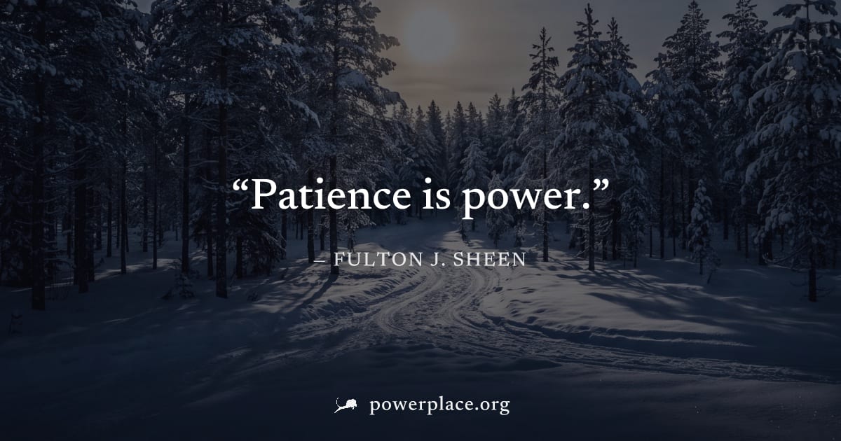 "Patience is power." — Fulton J. Sheen