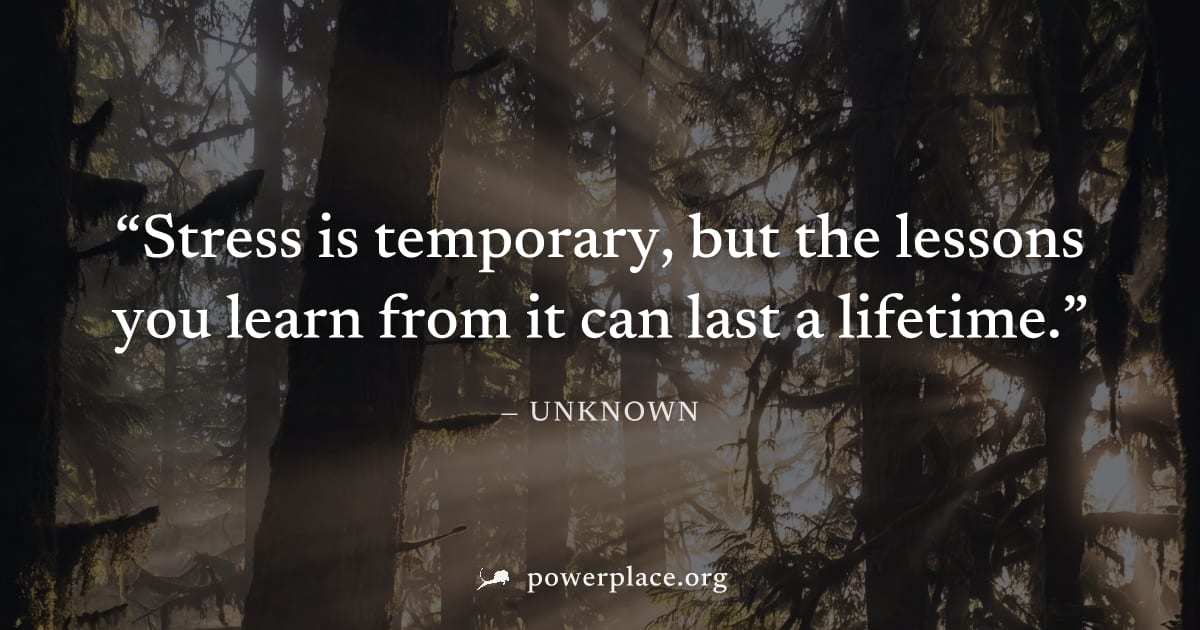 "Stress is temporary, but the lessons you learn from it can last a lifetime." — Unknown