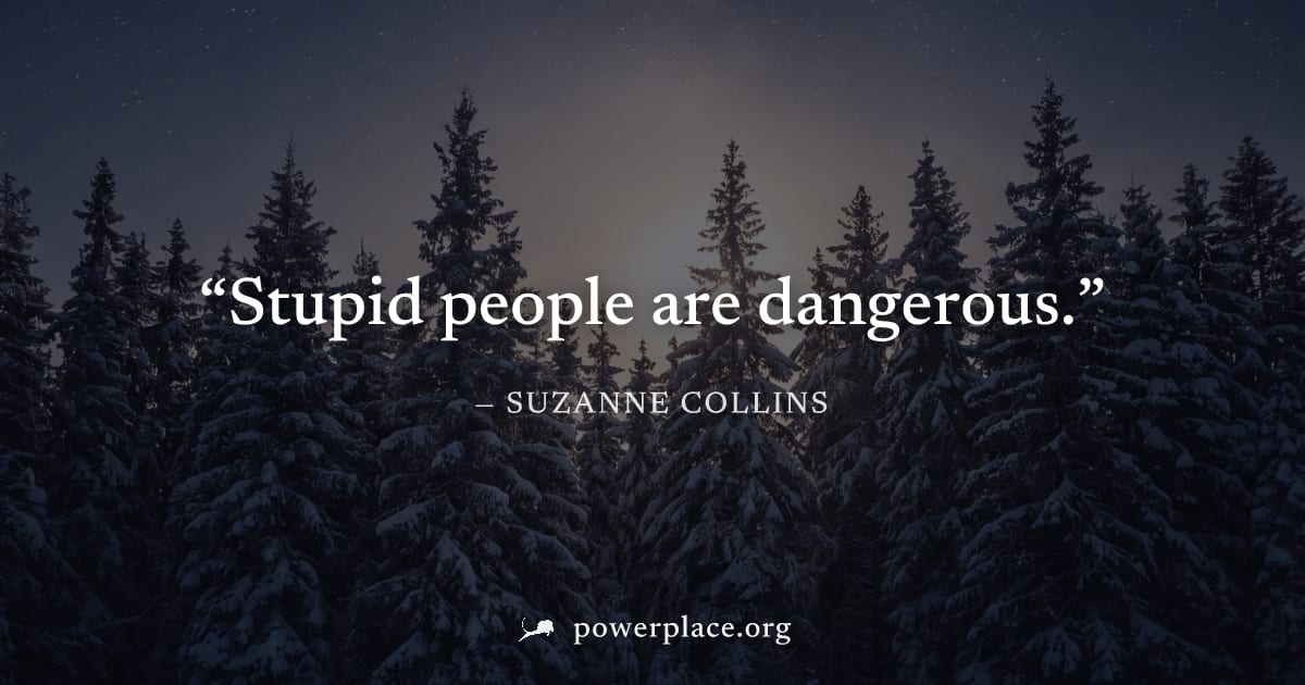 "Stupid people are dangerous." — Suzanne Collins