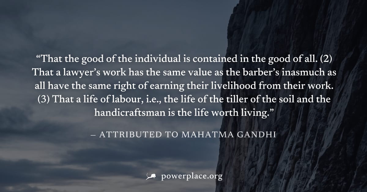 "That the good of the individual is contained in the good of all. (2) That a lawyer’s work has the same value as the barber’s inasmuch as all have the same right of earning their livelihood from their
