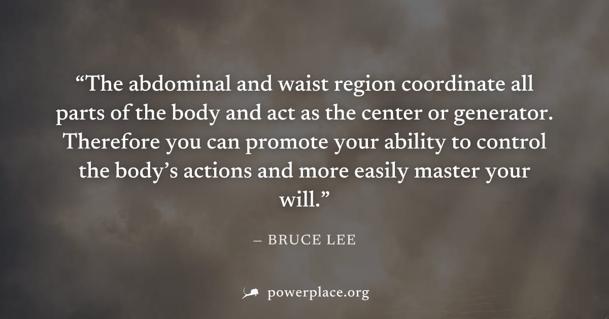 "The abdominal and waist region coordinate all parts of the body and act as the center or generator. Therefore you can promote your ability to control the body’s actions and more easily master your wi