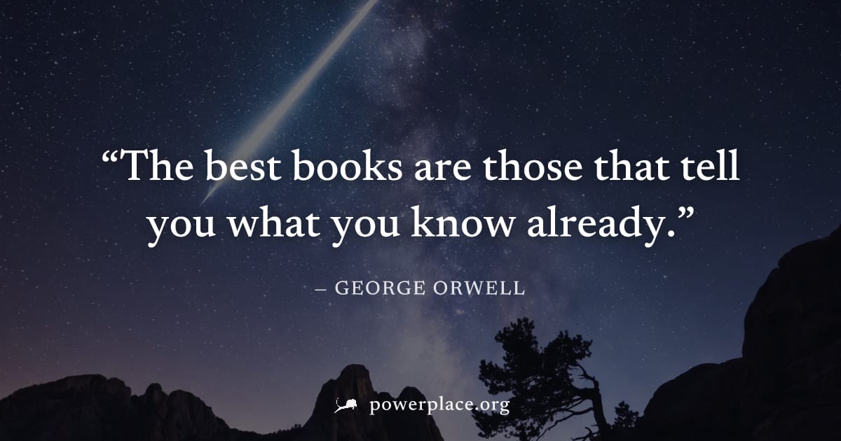 "The best books are those that tell you what you know already." — George Orwell