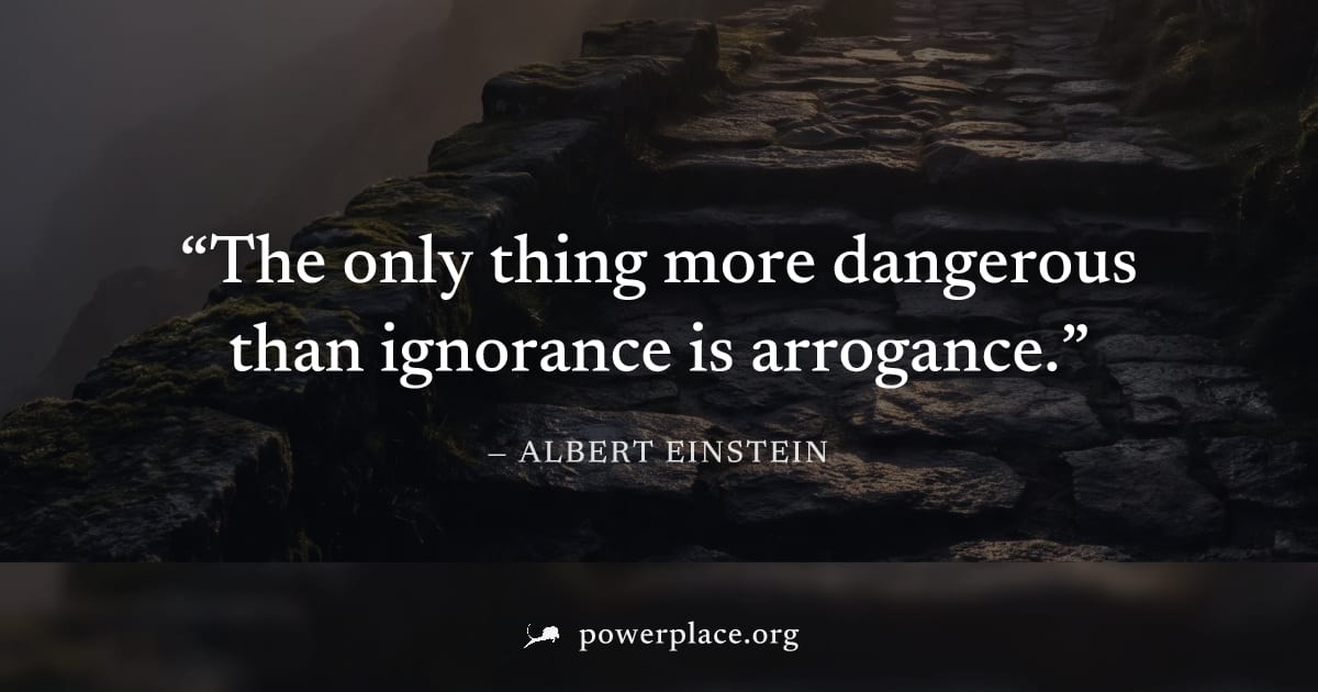 "The only thing more dangerous than ignorance is arrogance." — Albert Einstein