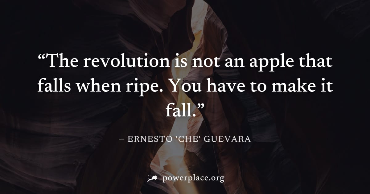 "The revolution is not an apple that falls when ripe. You have to make it fall." — Ernesto 'Che' Guevara