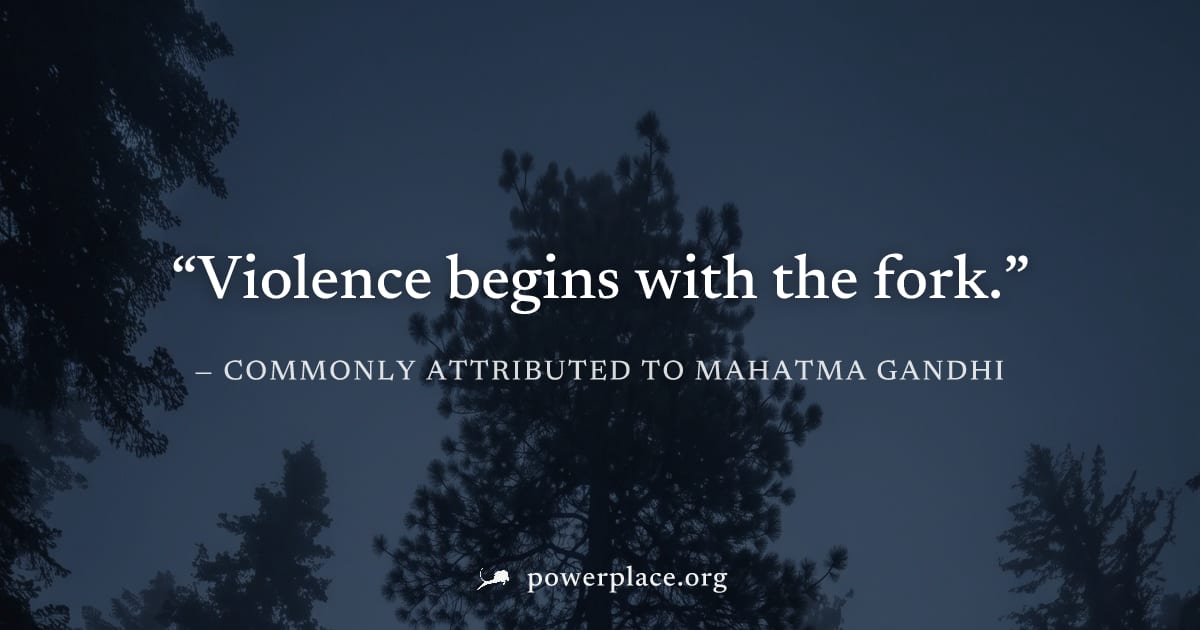 "Violence begins with the fork." — Commonly attributed to Mahatma Gandhi