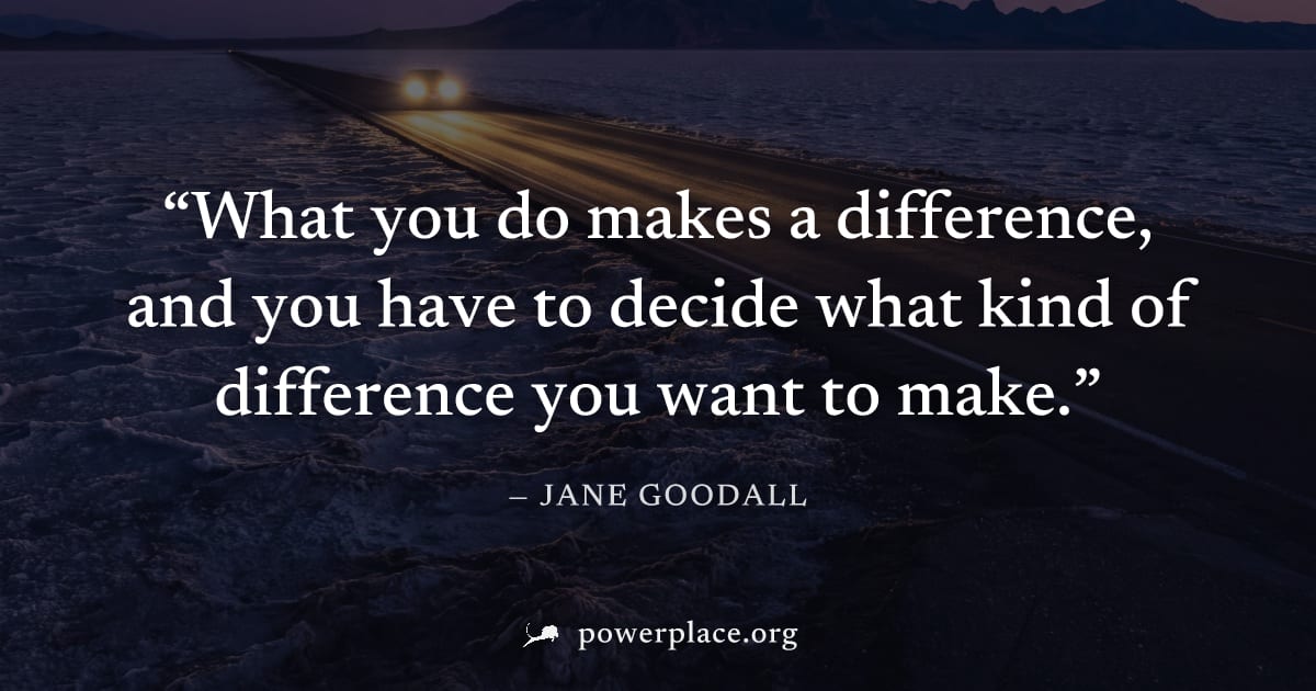 "What you do makes a difference, and you have to decide what kind of difference you want to make." — Jane Goodall