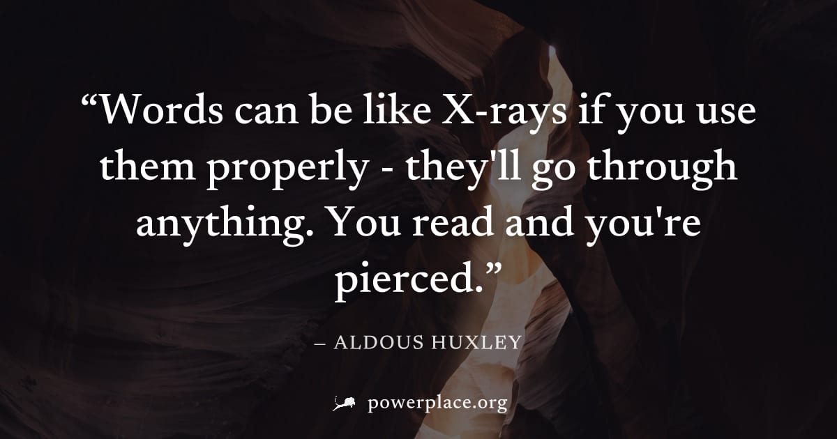 "Words can be like X-rays if you use them properly - they'll go through anything. You read and you're pierced." — Aldous Huxley