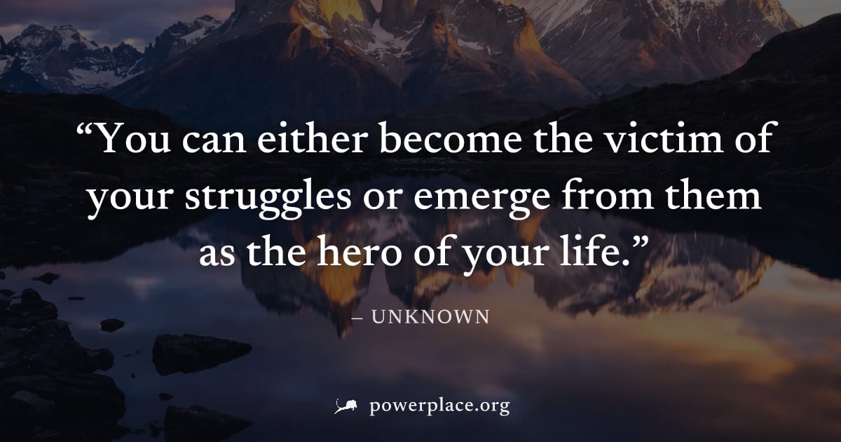 "You can either become the victim of your struggles or emerge from them as the hero of your life." — Unknown
