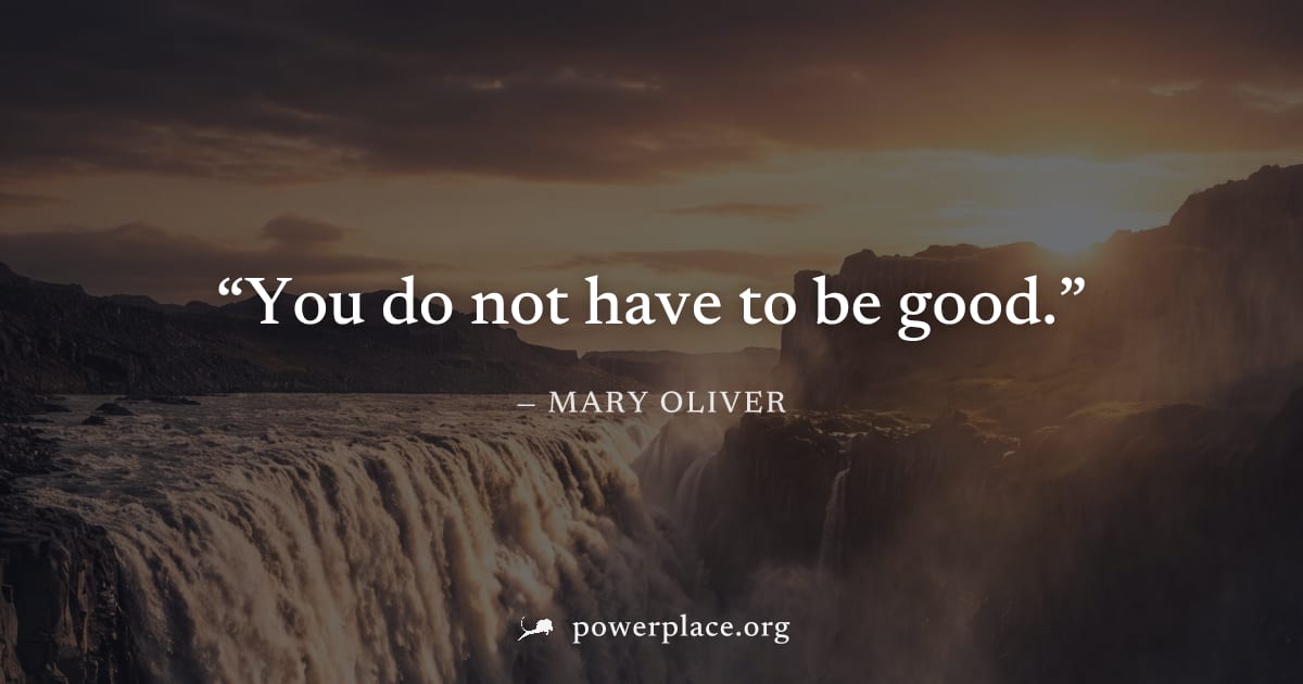 "You do not have to be good." — Mary Oliver
