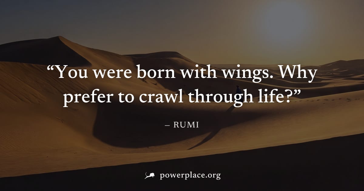 "You were born with wings. Why prefer to crawl through life?" — Rumi